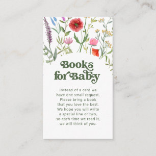 Carte D'accompagnement Watercolor Fleur sauvage Livres blancs pour le Bab