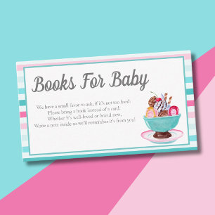 Carte D'accompagnement Watercolor Ice Cream Sundae Livres Pour Bébé