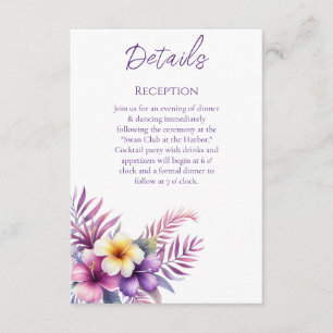 Carte D'accompagnement Watercolor Island Romance-Mariage Détails-