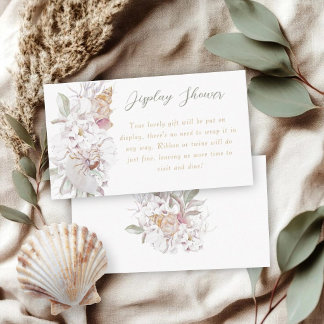 Carte D'accompagnement Watercolor Shells Floral Baby Show Display Shower 