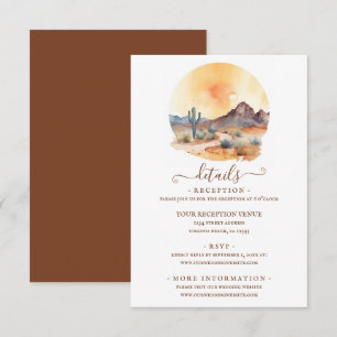 Carte D'accompagnement Watercolor Southwestern Desert Détails du Mariage