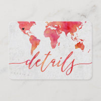 Watercolor World Map Destination Wedding Détails