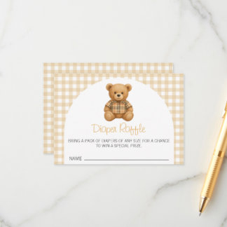 Carte D'accompagnement We Can Bearly Wait Baby Shower Diaper Raffle