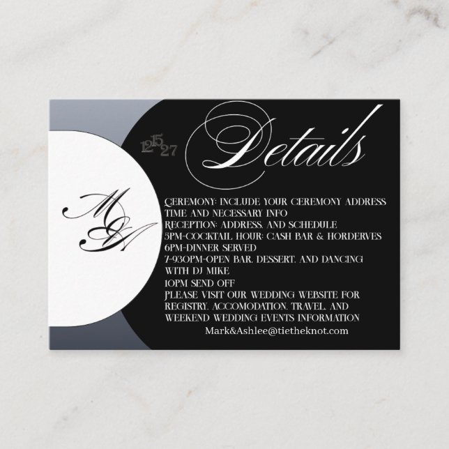 Carte D'accompagnement We Do Tuxedo Collection Details Enclosure Card (Devant)