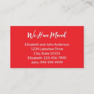Carte D'accompagnement We Have Moved Bright Red Moving Announcement