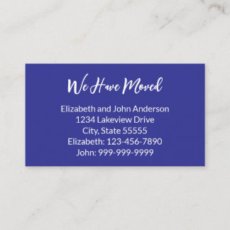 Carte D'accompagnement We Have Moved Deep Blue Moving Announcement