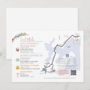 Carte D'accompagnement Wedding Map Enclosure Card - Custom Design Rebecca