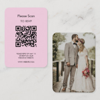 Carte D'accompagnement Wedding RSVP, QR Code Modern Minimalist Simple