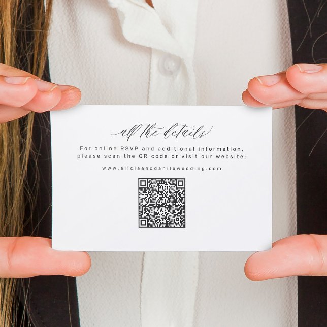 Carte D'accompagnement Wedding Website QR Code online RSVP wedding (Créateur téléchargé)