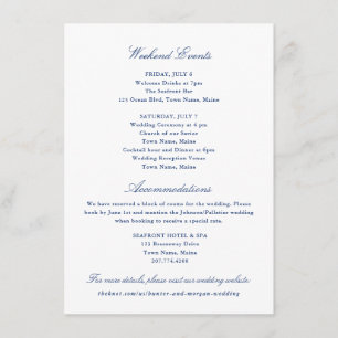 Carte D'accompagnement Week-end Événements et Hébergements Insérer une ca