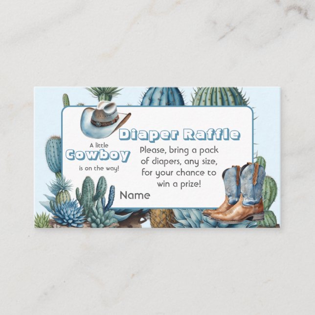 Carte D'accompagnement Western Blue Cowboy Rodeo Baby shower jeu de couch (Devant)