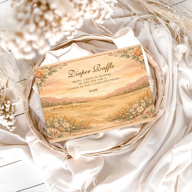 Carte D'accompagnement Western Desert Wildflower Diapper Raffle  (Créateur téléchargé)