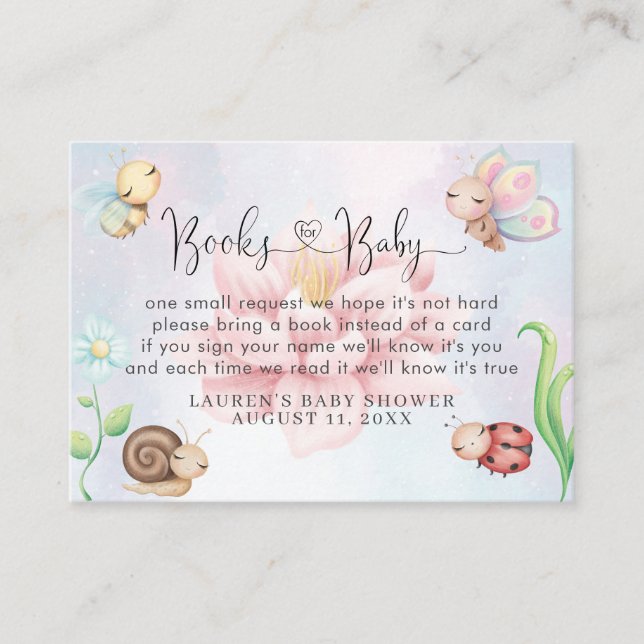 Carte D'accompagnement Whimsical A Little Love Bug Rainbow Livres Pour Bé (Devant)