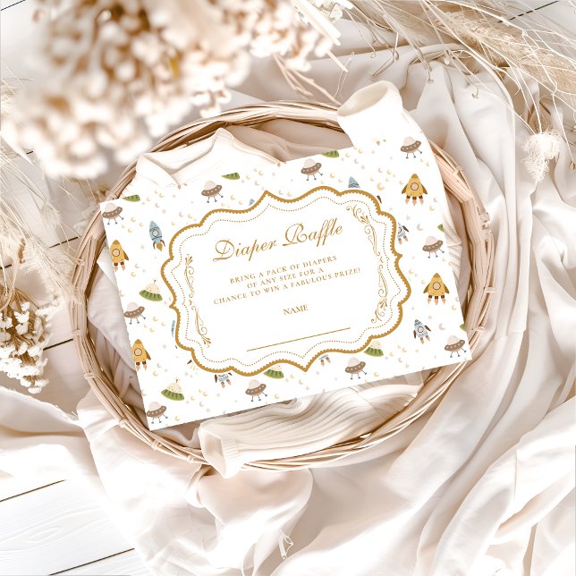 Carte D'accompagnement Whimsical Celestial Safari Diapper Raffle (Créateur téléchargé)