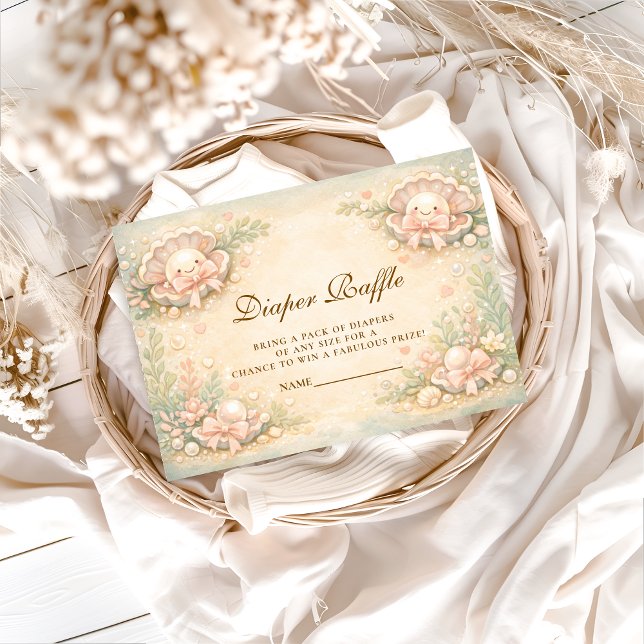 Carte D'accompagnement Whimsical Coastal Pearl Diapper Raffle (Créateur téléchargé)