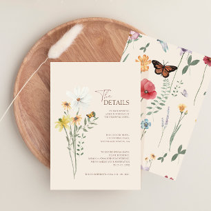 Carte D'accompagnement Whimsical Daisy Yellow Fleurs sauvages Détails