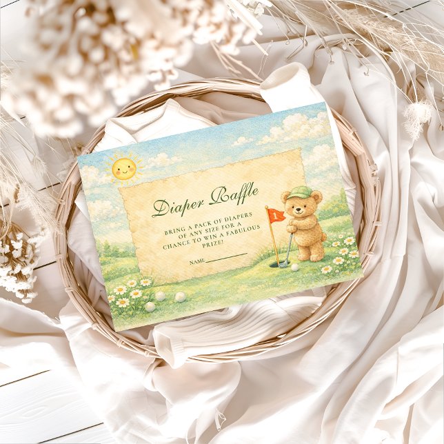 Carte D'accompagnement Whimsical Golf Story Diapper Raffle (Créateur téléchargé)