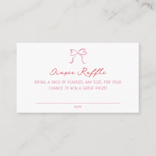 Carte D'accompagnement Whimsical Hearts Baby Shower Diaper Raffle (Devant)