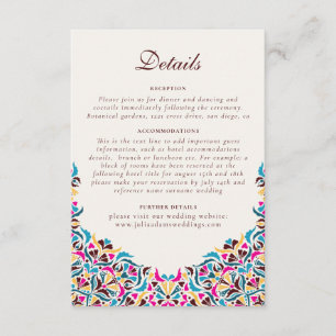 Carte D'accompagnement Whimsical Luxury ivoire Floral Style Mariage front