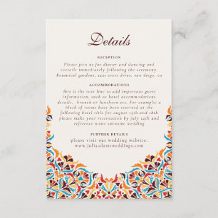 Carte D'accompagnement Whimsical Luxury ivoire Floral Style Mariage front