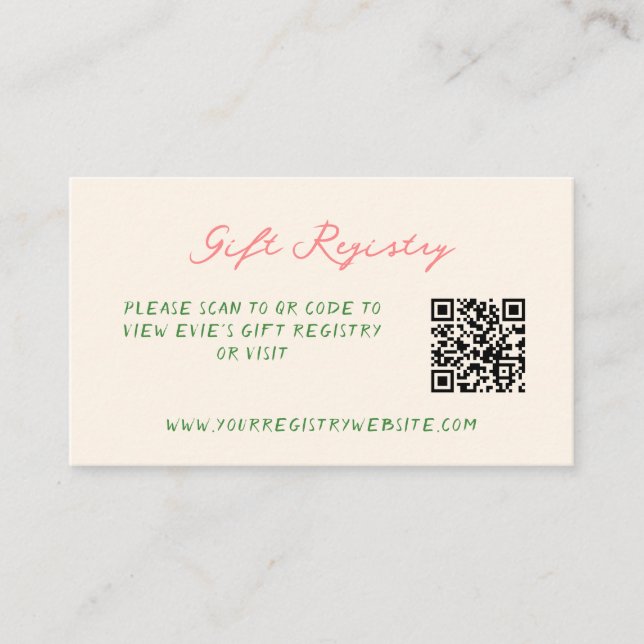 Carte D'accompagnement Whimsical Quirky manuscrite Registre cadeau QR Cod (Devant)