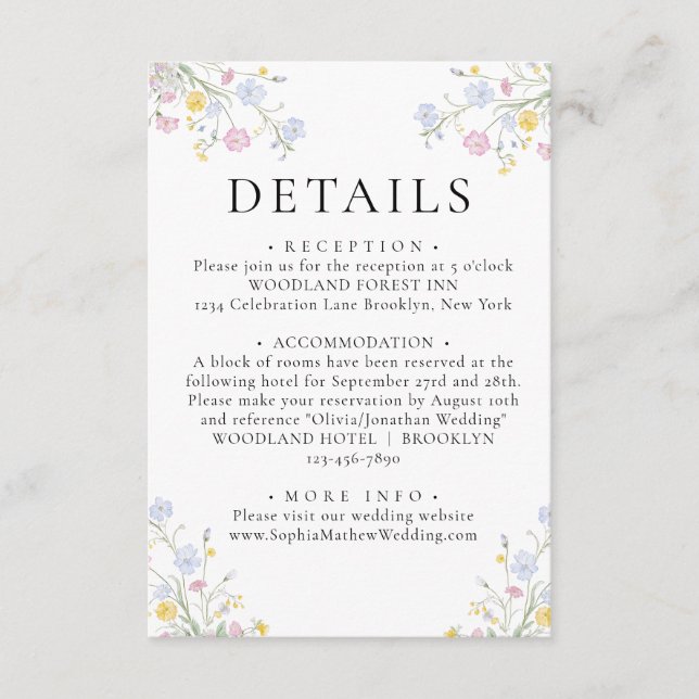 Carte D'accompagnement Whimsical Rococo Floral Crest Wedding Details (Devant)
