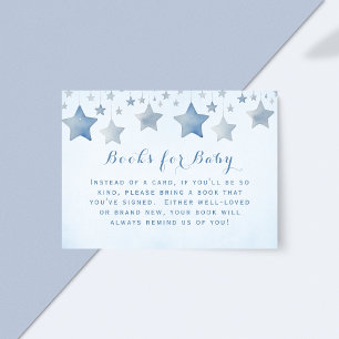 Carte D'accompagnement Whimsical Starry Night Books Baby shower bleu