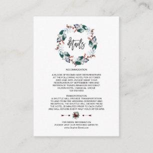 Carte D'accompagnement Whimsical Winter Holy Berries Wreath Weddi Détails