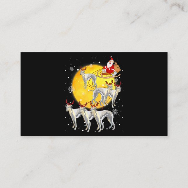 Carte D'accompagnement Whippet Reindeer Noël drôle Père Noël Whippet (Devant)