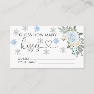 Carte D'accompagnement White Floral Winter Bridal Devinez combien de bais