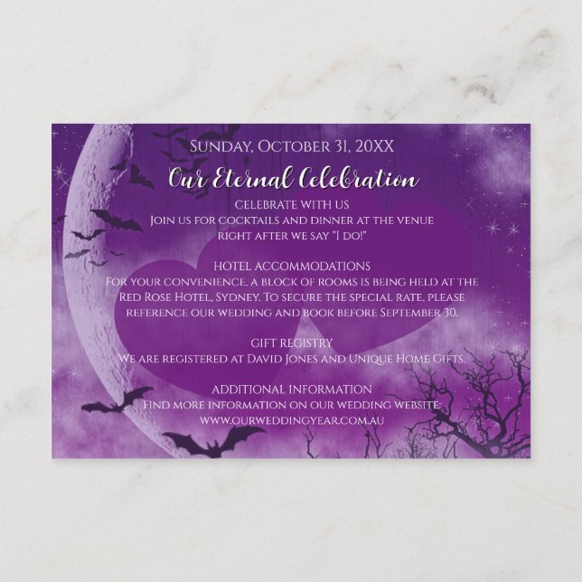 Carte D'accompagnement Wicked Fun Halloween Loon Moon Mariage (Dos)