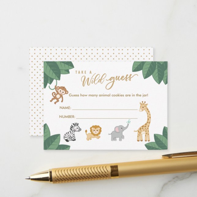 Carte D'accompagnement WILD avec excitation Safari Thème Prenez une voitu (Devant/Arrière en situation)