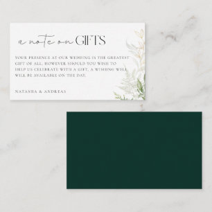 Carte D'accompagnement Wild Forest Une note sur les cadeaux Mariage