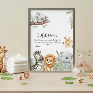 Carte D'accompagnement Wild One Boy Safari Jungle Animals Baby Shower