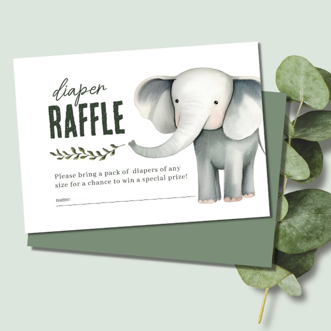 Carte D'accompagnement Wild One Safari Animaux Déchets Baby shower Raffle (Créateur téléchargé)
