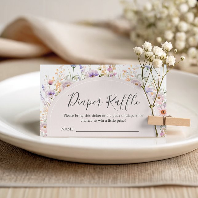 Carte D'accompagnement Wildflower Diaper Raffle  Card (Créateur téléchargé)