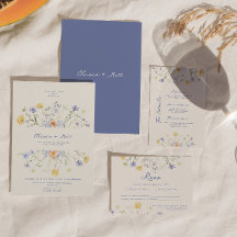 Wildflower Elegant Handwritten Wedding Details 