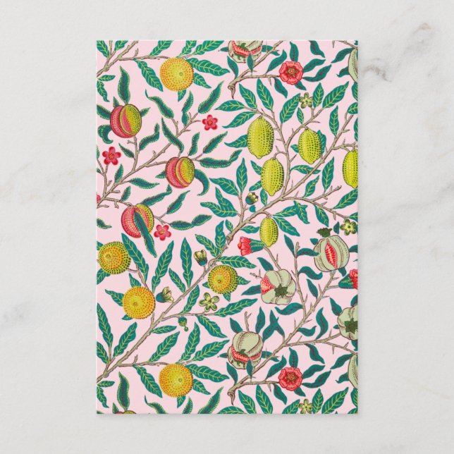 Carte D'accompagnement William Morris Grenade En Rose (Devant)