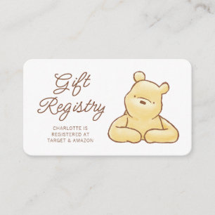 Carte D'accompagnement Winnie le Baby shower Pooh 100 acres Cadeau Regist