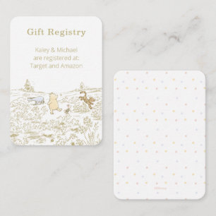 Carte D'accompagnement Winnie l'Ourson Registre Cadeaux en bois de 100 ac