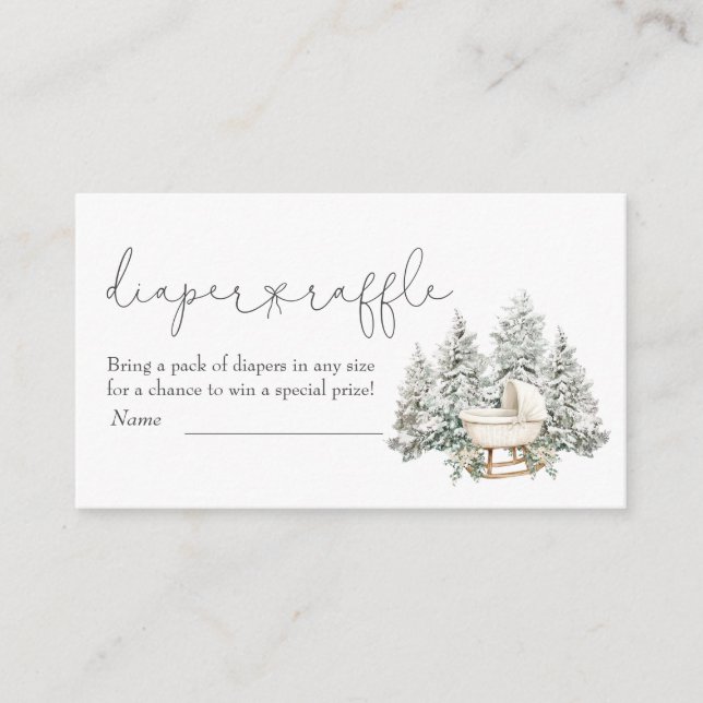 Carte D'accompagnement Winter Baby Shower Diaper Raffle Enclosure Card (Devant)