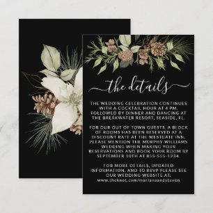 Carte D'accompagnement Winter Black Details RSVP Website Mariage