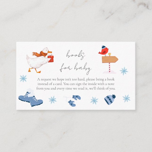 Carte D'accompagnement Winter Blue Adventure commence Baby shower (Devant)
