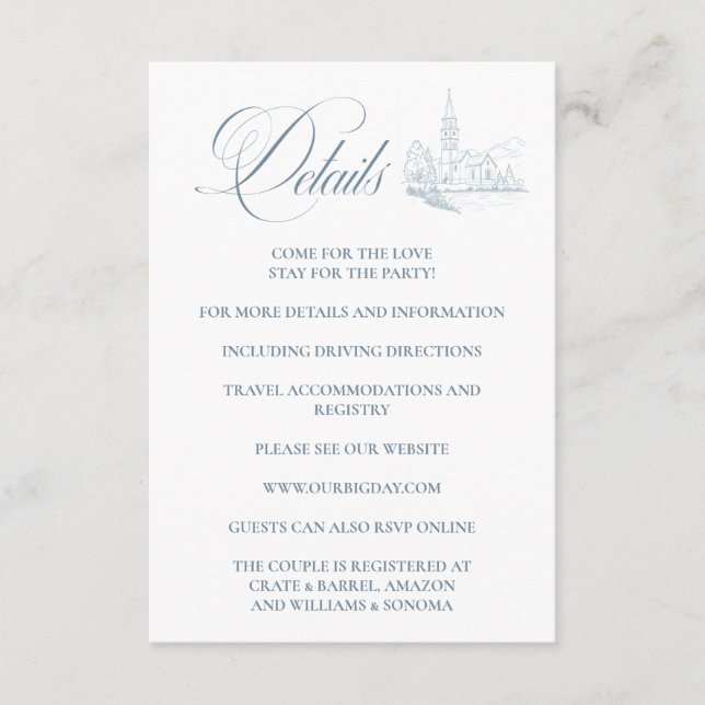 Carte D'accompagnement Winter Blue Enclosure Card Details (Devant)