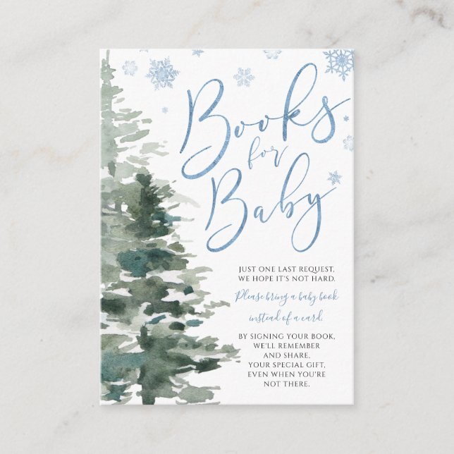 Carte D'accompagnement Winter Forest Blue C'est froid demande de livre ex (Devant)
