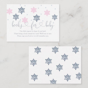 Carte D'accompagnement Winter Pink Silver Snowflake Livres Pour Bébé Encl