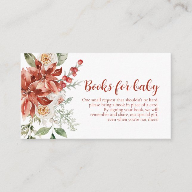 Carte D'accompagnement Winter Red Noël Baby showers Livres pour bébé (Devant)