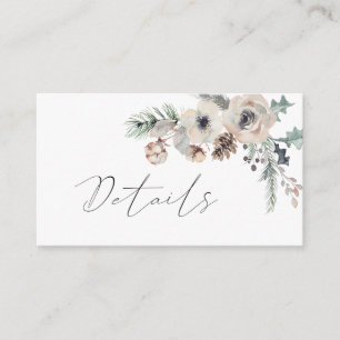 Carte D'accompagnement Winter Rustic White Pine Woodland Détails du Maria