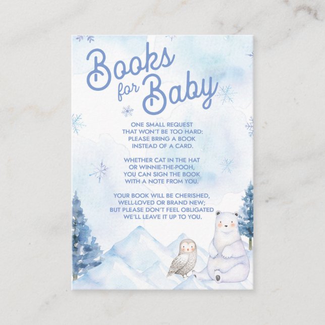 Carte D'accompagnement Winter Wonderland Baby showers Livres Pour Bébé (Devant)