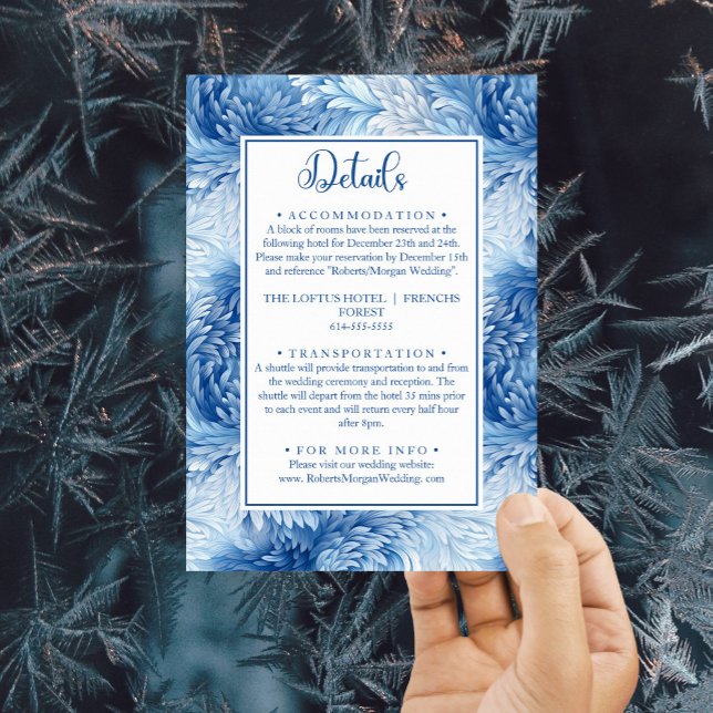 Carte D'accompagnement Winter Wonderland Blue Snowflakes Détails du Maria (Créateur téléchargé)